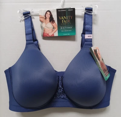 Nuevo con etiquetas Sujetador inalámbrico Vanity Fair Beauty espalda espalda más suave figura completa 71380 talla 40D Foto 1 de 3