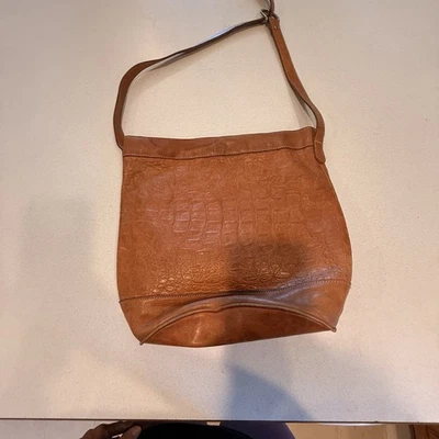 Bolso de Hombro Unisa Marrón Cuero Genuino Clásico Cartera Minimalista Foto 1 de 4