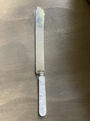 Cuchillo para pastel de boda Sheffield England vintage aspecto perlado de acero inoxidable Foto 1 de 3