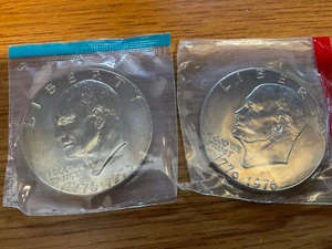 1776 ~ 1976 P+D Bicentennial Eisenhower "Ike" Dollars ~ In Mint Cello - Picture 1 of 4