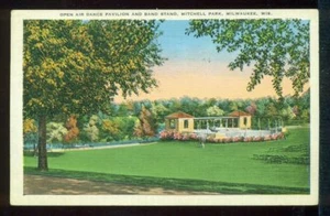 OPEN AIR Dance Pavilion Band Stand MITCHELL PARK Milwaukee Wisconsin POSTCARD - Picture 1 of 1