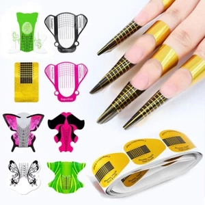 Adesivi Estensione Forma Guida Nail Art Acrilico Punte Francesi Gel Lucidante Unghie - Foto 1 di 3