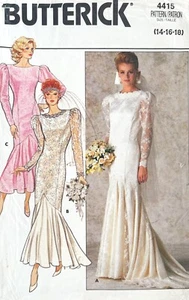 1980's Butterick Misses' Wedding Dress Pattern 4415 Size 14-18 UNCUT - Picture 1 of 2