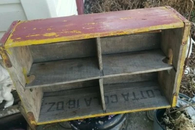 RARO VINTAGE LOTTA COLA SODA CAJA DE MADERA 16 OZ 4 ESTANTES CAJA PITTS PA AÑOS 40 18"  Foto 1 de 4