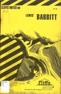 Sinclair Lewis Babbitt Cliffs Notes Cliff Cliff's Study Guide Book - Picture 1 of 1