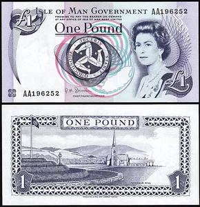 Isle of Man 1 Pound 2009, UNC, P-40c, Prefix AA - Picture 1 of 3