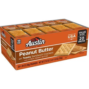 Austin Peanut Butter on Toasty Sandwich Crackers Single Serve Snack Crackers 20c - Picture 1 of 3