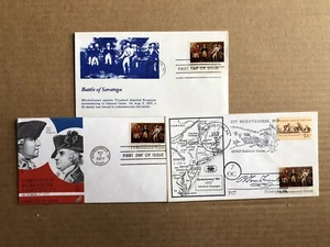 6 DIFERENTES #1728 "RENDICIÓN EN SARATOGA" FDC'S - 1977 - Imagen 1 de 3