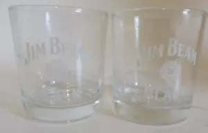 Paar Jim Beam schwarze Bourbon Gläser 6 Unzen 3,5" hoch Steine Cocktail - Bild 1 von 3