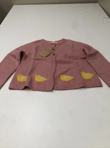 Mini Boden Embroidered Flower Cardigan Pink Size 5-6y - Picture 1 of 4