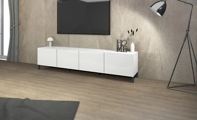 Lowboard 200 cm 4 Türen Metallfüße Sideboard Kommode TV Schrank Weiß SOPHIA - Bild 1 von 4