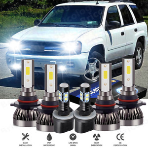 For Chevy Trailblazer 2002-2009 6x 6000K LED Headlights 880 Fog Bulbs Combo Kit