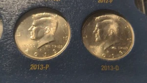 2013P y 2013 D Kennedy medio dólar sin circular del rollo (2 monedas) - Imagen 1 de 2