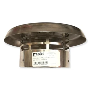 RAIN COVER TERMINAL STAINLESS STEEL Ø 100 STABLE WHITE ALUMINUM TUBE - Picture 1 of 2