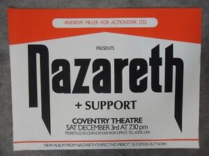 PROMO Poster: NAZARETH Coventry Theatre 1977 EXPECT NO MERCY Tour Dan McCafferty