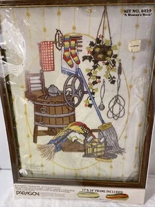 Vintage 1980 Paragon Needlecraft Framed Wall Art 0429 "A Woman's Work" Made USA - Picture 1 of 10