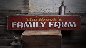 Family Farm, Custom Family Last Name - Rustic Distressed Wood Sign - Picture 1 of 2