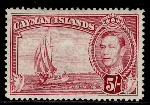 CAYMAN ISLANDS GVI SG125, 5s carmine Lake, M MINT. Cat £42 Cover