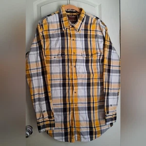 Walls Authentic Ranch Wear Shirt Mens M Plaid Long Sleeve Button Pearl Snap Cott - Picture 1 of 12