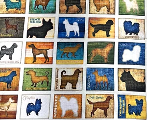2018 Must Love Dogs Dan Morris for QT Fabric Dog Squares Cotton Fabric   1Y #31 - Picture 1 of 15