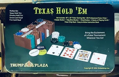 Texas Hold ’Em Poker Set Trump Plaza Collectors Edition 2004 NIB Sealed - Image 1 of 4
