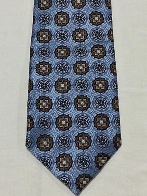 Corbata Bruno Piattelli Geométrica 100% Seda 3.5"X60" Azul Negocios Foto 1 de 4