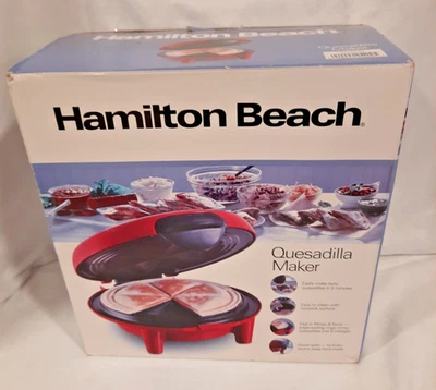 HAMILTON BEACH QUESADILLA MAKER WITH NON STICK SURFACES RED COLOR LOCKING LID - Image 1 of 4