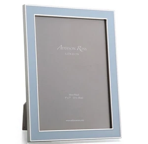 Addison Ross 4 x 6 Inch 15mm Enamel Powder Picture Frame Silver Plate - Picture 1 of 3