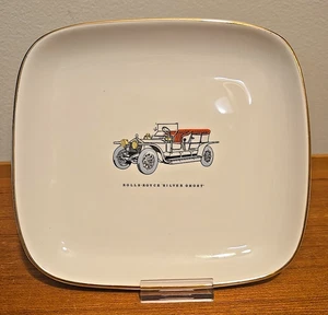 Royal Vale England Bone China Rolls Royce Silver Ghost Plate/Trinket Dish Vtg - Picture 1 of 6