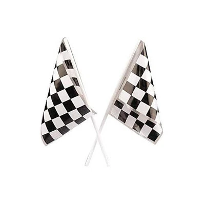  Plastic Racing Flags Set - Vibrant Party Decor for Racing-Themed Events  - Image 1 of 3