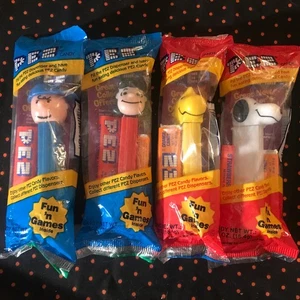 Set of 4 Peanuts Pez Dispensers Woodstock ~ Snoopy~Linus~Lucy Vintage - Picture 1 of 4