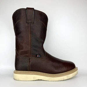 Justin Arbeitsstiefel Herren 10" Axe weiche Spitze Keilabsatz hellbraun WK4908 Größe 9,5 Weite - Bild 1 von 22