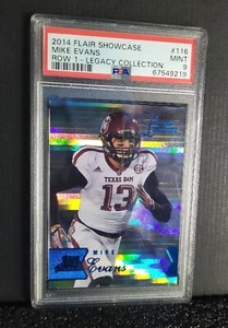 2014 FLEER 💎 MIKE EVANS RC /100 PSA POP 3/3, 1 higher, Rookie Mint 9 SP Bucs - Picture 1 of 4