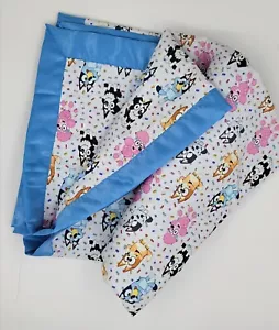 Extra Large Lovely Bluey & Bingo cotton Kids , satin binding blanket 44 x 60 - Picture 1 of 12