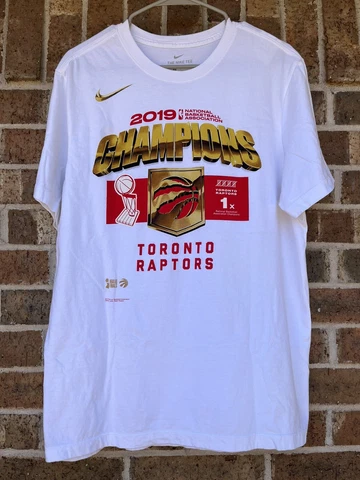 Toronto Raptors 2019 NBA Championship Lockeroom Nike T-Shirt - Men's Large VTG Cover