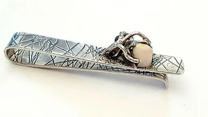 SILBER KRAWATTENHALTER ° 800 / 1000 ° Meistermarke ASP ° Jagdschmuck ° Zahn ° - Bild 1 von 10