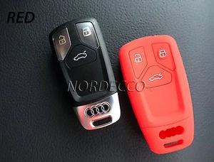 NEW SILICONE 3 BUTTON SMART KEYLESS KEY FOB PROTECTOR CASE 2016 2017 AUDI SLINE - Picture 1 of 4