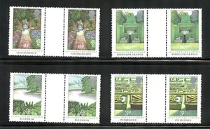 Conjunto completo de pares de canaletas MNH de Gran Bretaña #1027-1030 estampillas de diseños de jardín - Imagen 1 de 1