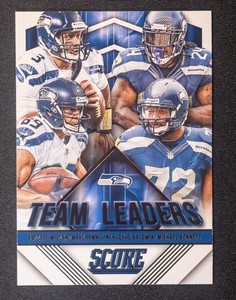 2015 Panini Score NFL Seahawks Team Leaders Russell Wilson / Marshawn Lynch #29