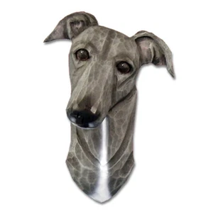Greyhound Head Plaque Figurine Blue - Picture 1 of 1