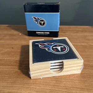 Tennessee Titans NFL Viererset Keramik Untersetzer Set mit Holzkiste - Bild 1 von 1