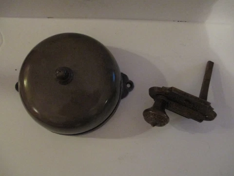 Antique Brass Victorian Strike Doorbell Ringer & Lever Pat.  1872         B2 Cover