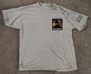 T Shirt Vintage 90s Public Image Beach Surf Skater Logo Size Large - Ripped - Picture 1 of 5