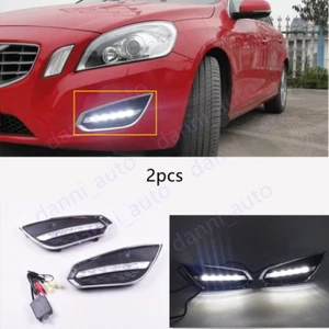 Fit For 2011-2013 Volvo S60 Front Bumper Fog Lamp LED Daytime Running Lights 2X - Picture 1 of 12