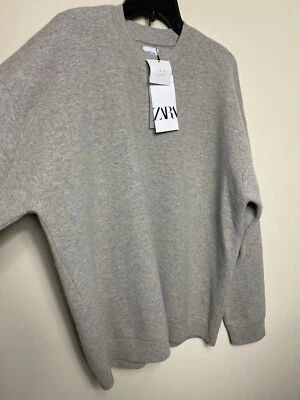 Nuevo Suéter de Lana Zara Hombre Gris XL Cuello Redondo Foto 1 de 4
