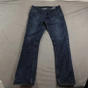 Guess Jeans Mens 34 Blue Denim Bootcut Whiskered Distressed Style Casual Weekend - Picture 1 of 22