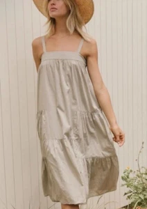 JENNI KAYNE Summer Tiered Midi Dress Khaki Size XS, NEW NWOT, MSRP $325 - Picture 1 of 12