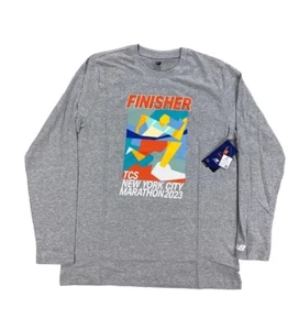 NEW New Balance New York City Marathon 2023 Finisher Long Sleeve T Shirt Gray - Picture 1 of 8