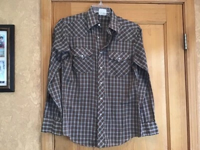 Vin SATURDAYS IN CALIFORNIA Long Sleeve Pearl Snap Western Shirt Small 14 1/2 - Image 1 of 4