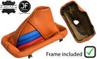 Orange Leather Tri Stripe Automatic Gear Boot+ Plastic Frame For Bmw E46 99-05